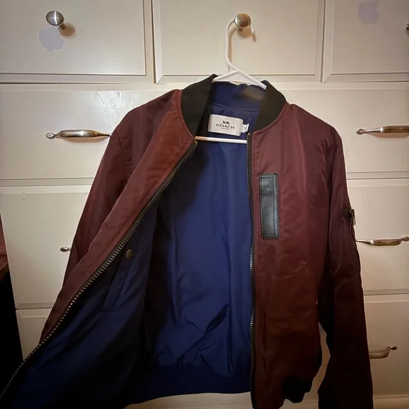 Coach Men's Deep Red Bomber Jacket - Picture 5 of 5